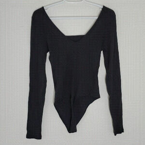 American Eagle medium dark grey long sleeve bodysuit